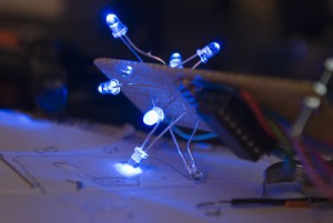 The eight blue LEDs